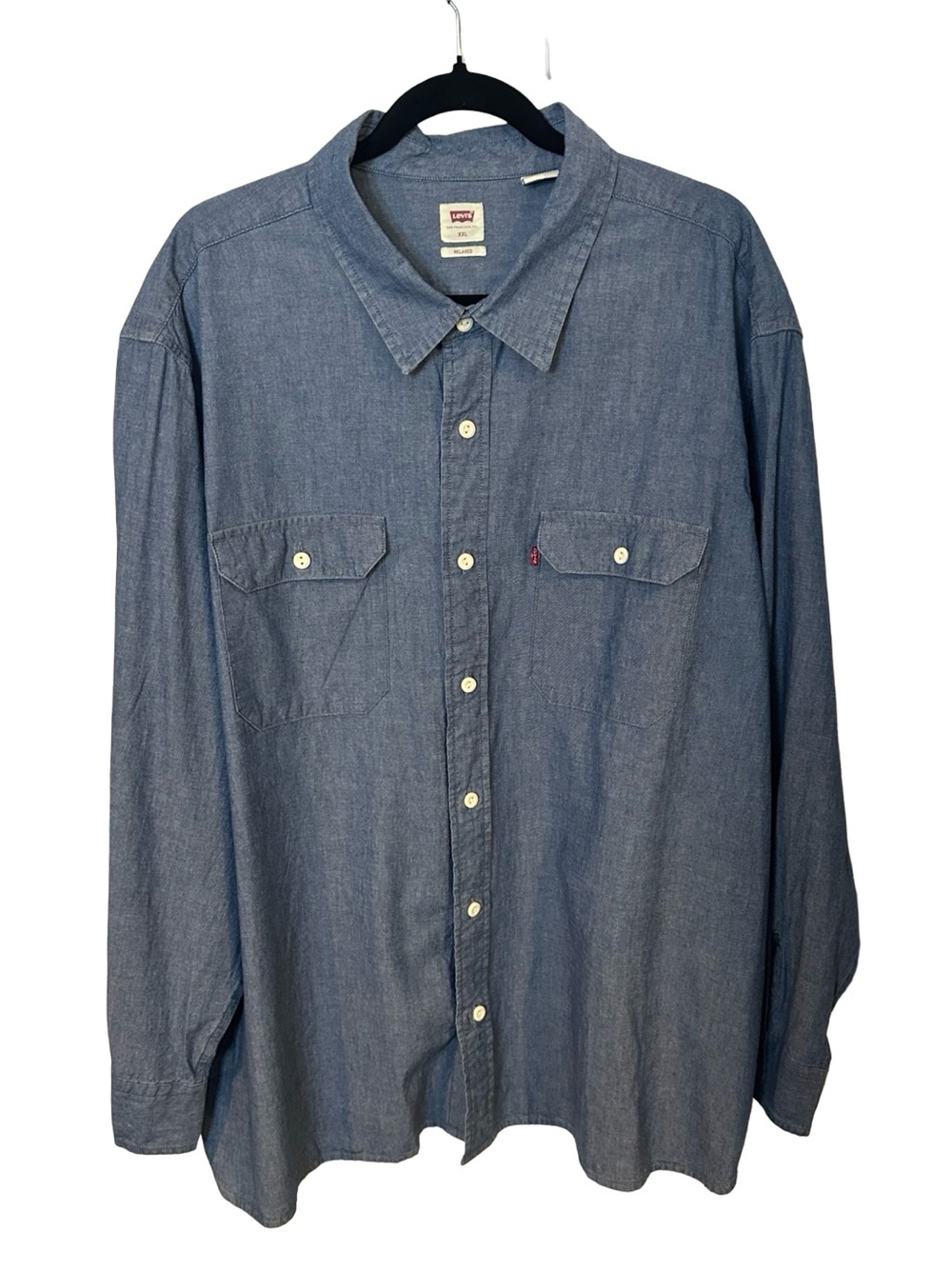Levi's Men's Denim-Style Long Sleeve Shirt in Blue